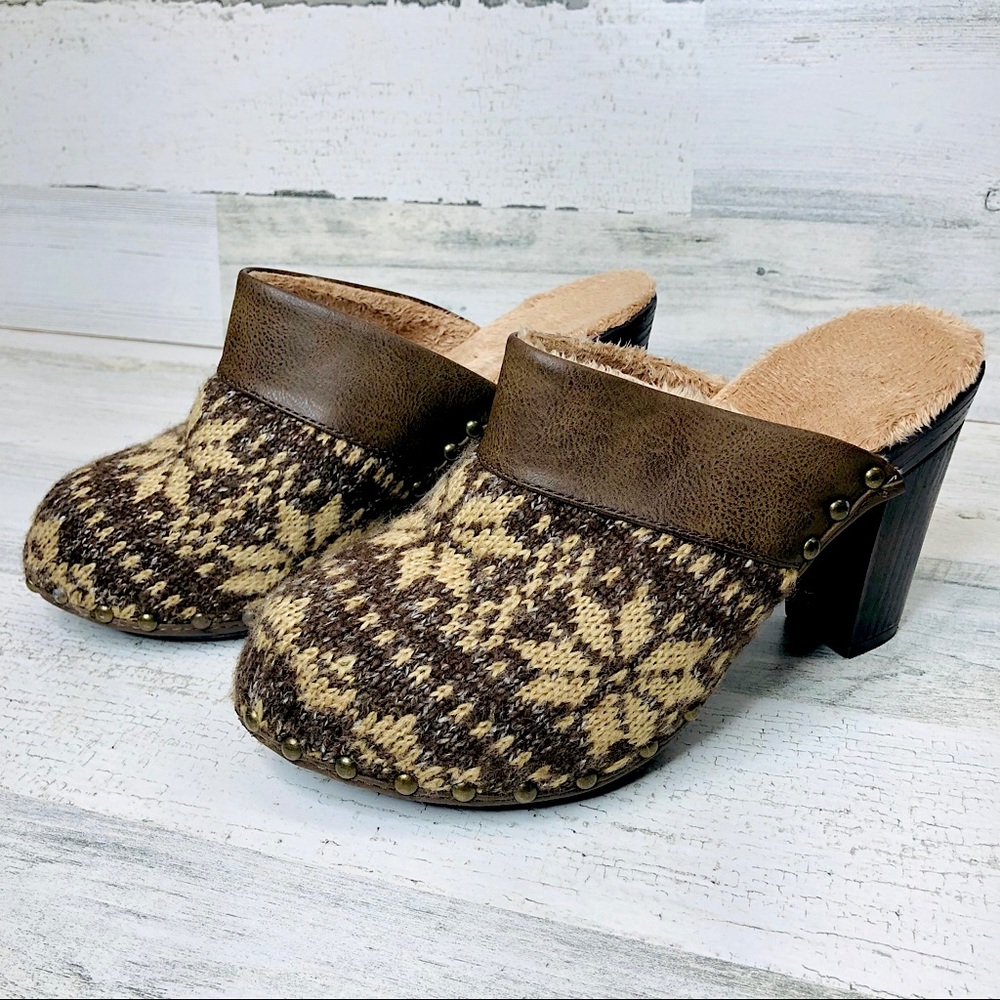 Muk Luk Womens Heel Clog Shoes Sz 38